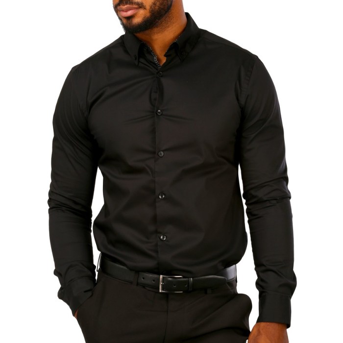 Black men's dress shirt big and tall