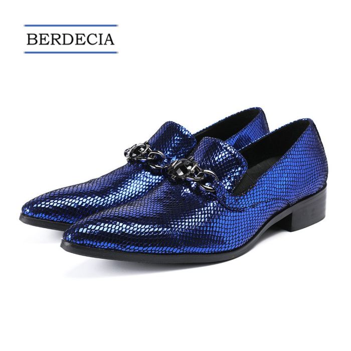 Men blue royal shoes dress leather wholesale fashion wedding shoe size casual dhgate color eur waterproof lace