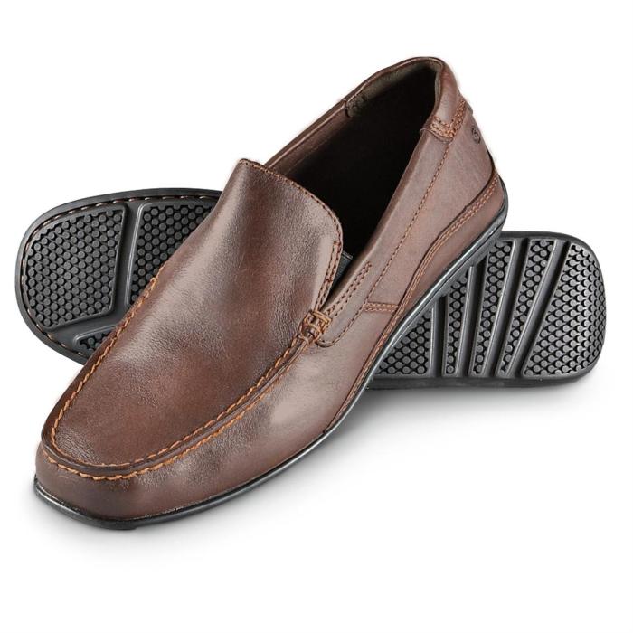 Mens dark brown slip on dress shoes