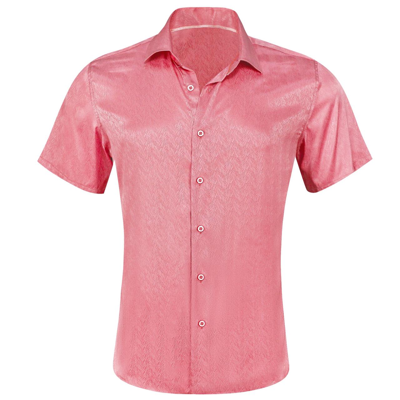 Mens pink dress shirt short sleeve