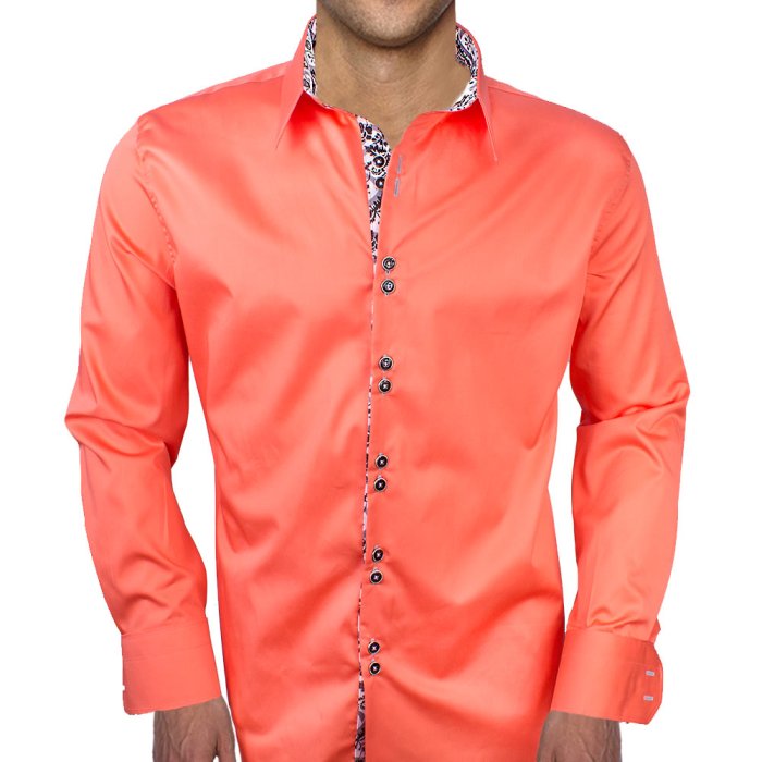 Mens coral colored dress shirts