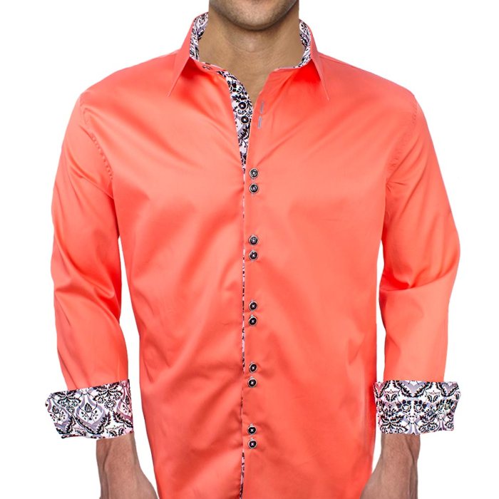 Mens coral colored dress shirts