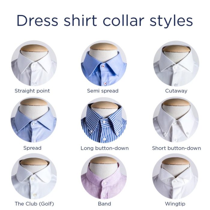 Mens dress shirt collar types