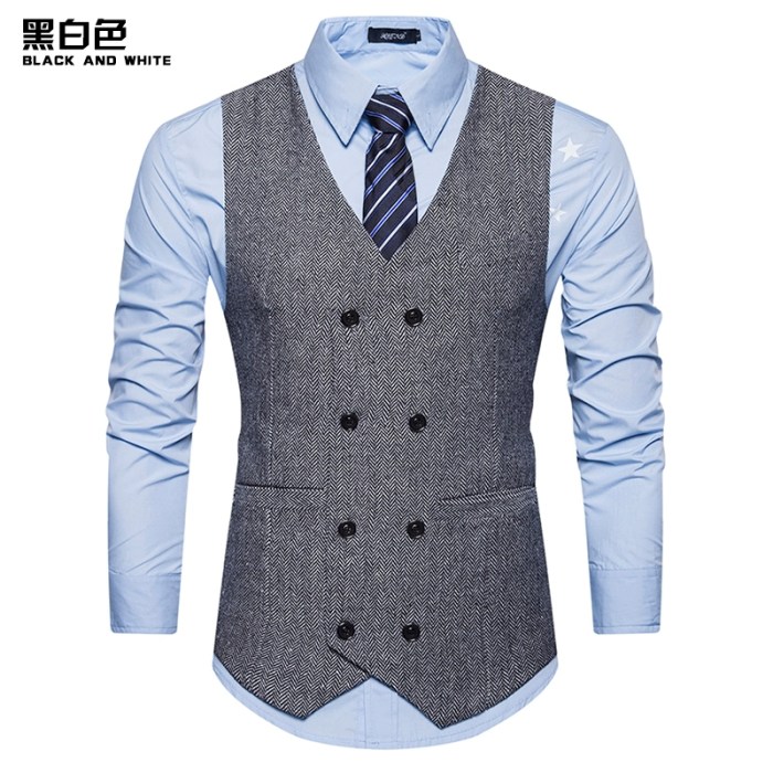 Mens vest over dress shirt