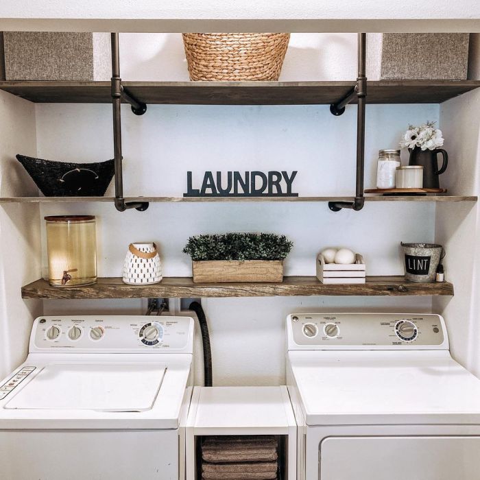 How to decorate a closet size laundry room